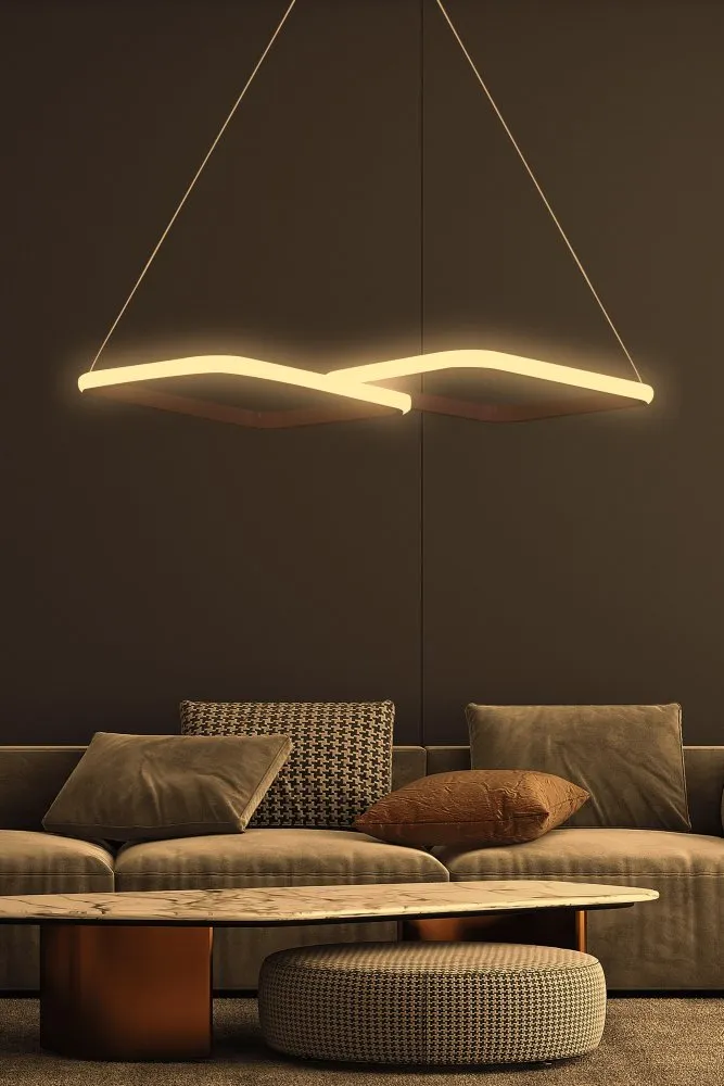 LED luster Puppis Black Yellow Light