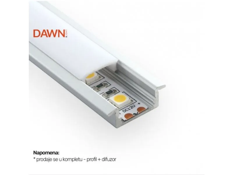 Led profil LL-ALP001-R komplet