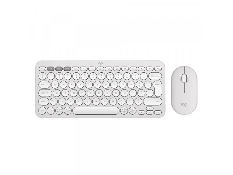 Pebble2 Wireless Combo US tastatura + miš bela
