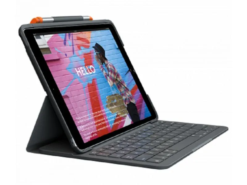 Slim Folio keyboard case for iPad (7th, 8th, & 9th gen) - Graphite - UK (920-009480)