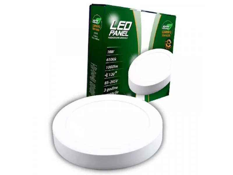 ECO LED panel nadgradni okrugli – 18W 6500