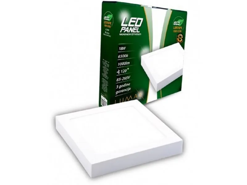 LED panel LUMNPK-18W 6500K nadgradni-četvrtasti 1530 lm