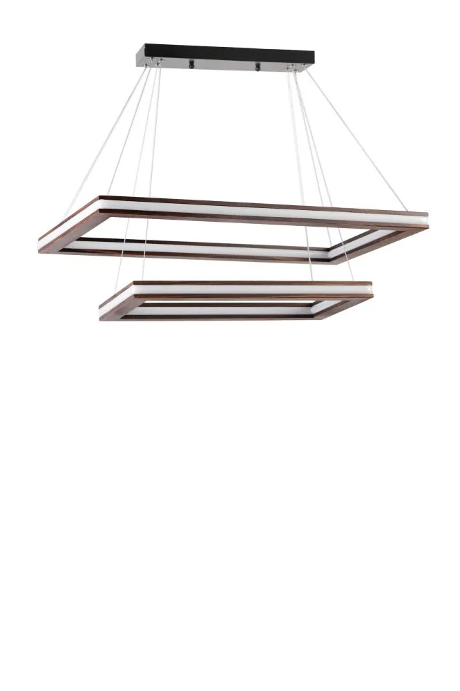 Lux Bergama Buyuk 2 Li Ceviz Ledli Avize 3 Renk luster