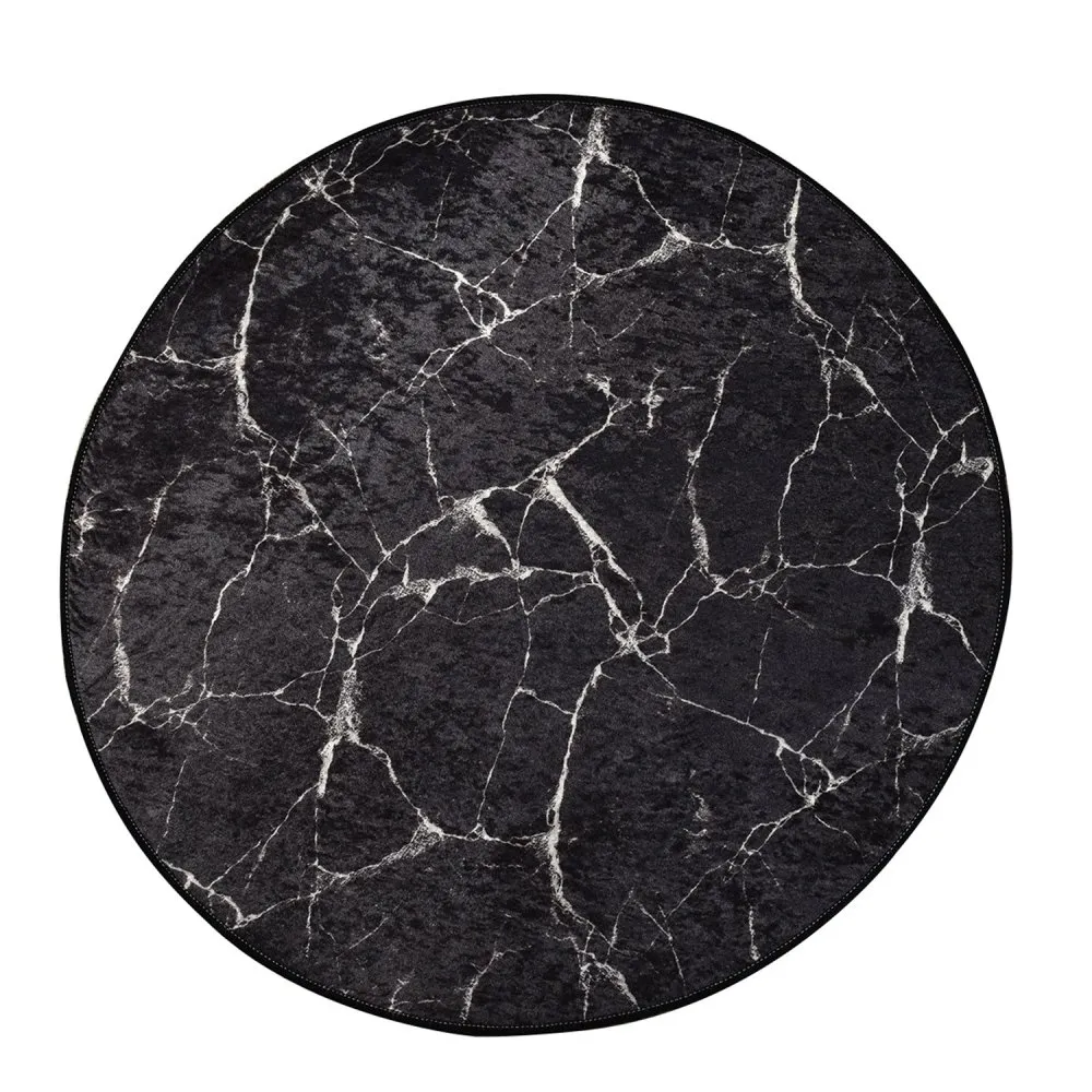Marble Multicolor okrugli tepih crno- bele boje 100 cm (882CHL1091