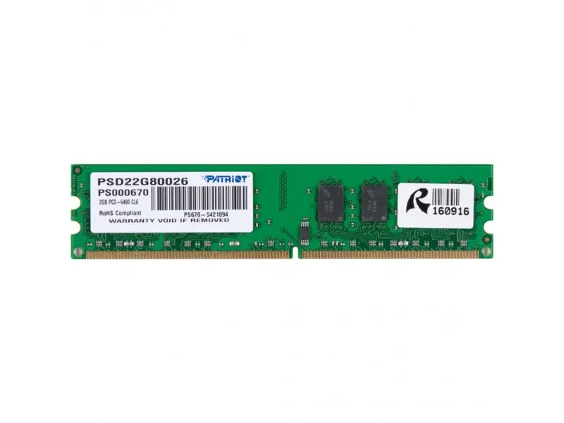 Memorija DDR2 2GB 800MHz Patriot Signature PSD22G80026