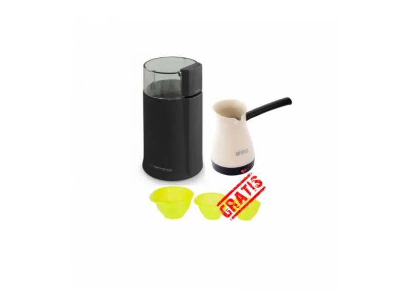 Poklon set EKC001K mlin za kafu, Sinbo SCM2951 električna džezva sa Dajar DJ698575 setom