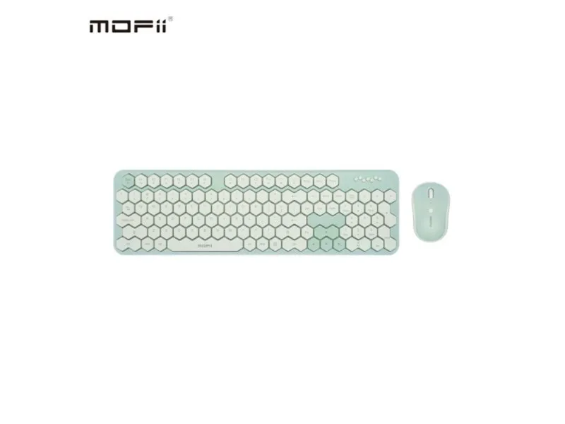 WL HONEY COMB set tastatura i miš u ZELENO/BELOJ boji