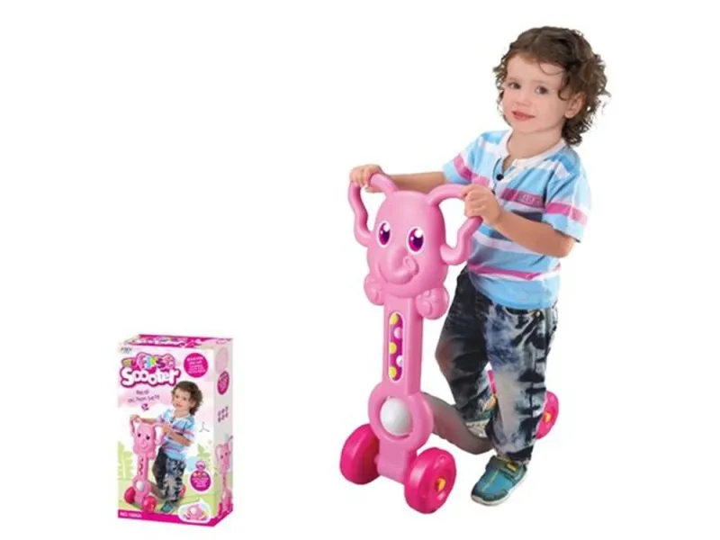 Moj prvi romobil na 4 točka, roze slonić
