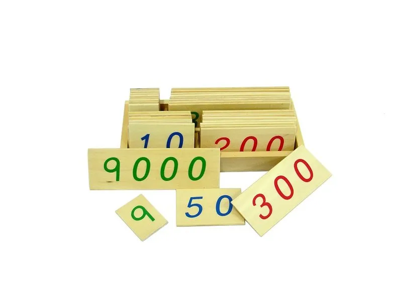 Drvene numeričke pločice 1-9000 manje sa kutijom