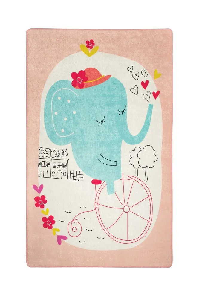 Multicolor tepih za devojčice Elephants Bike Pink 100 x 160 (876CHL1087)