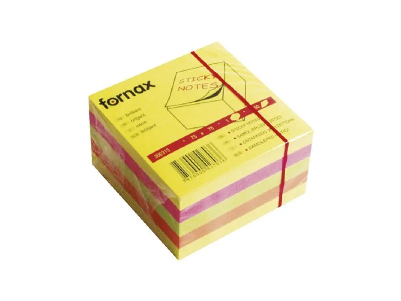 Kocka samolepljivi listići FORNAX 450 lis, 75x75 NEON 427036