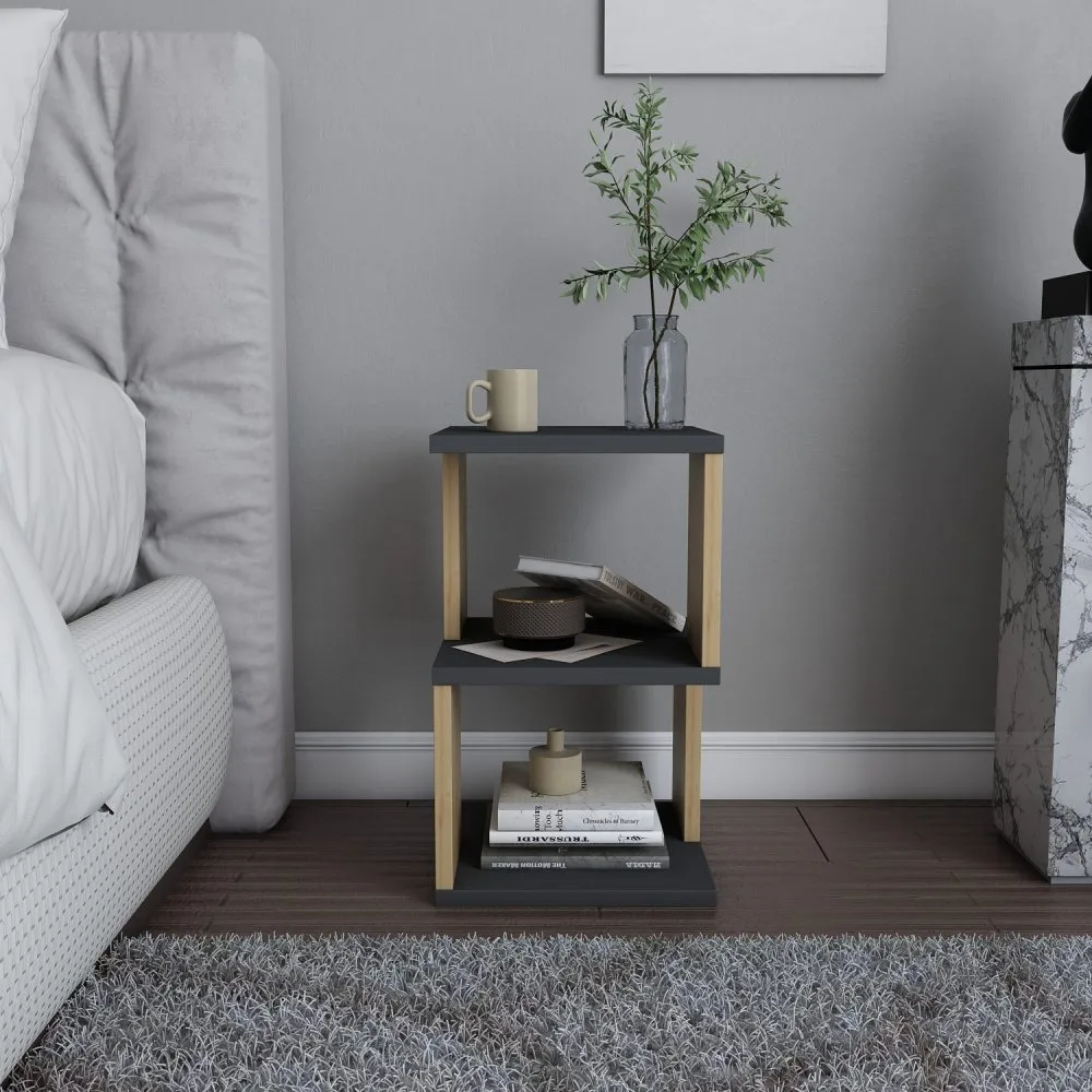 Noćni stočić Carter Anthracite Oak