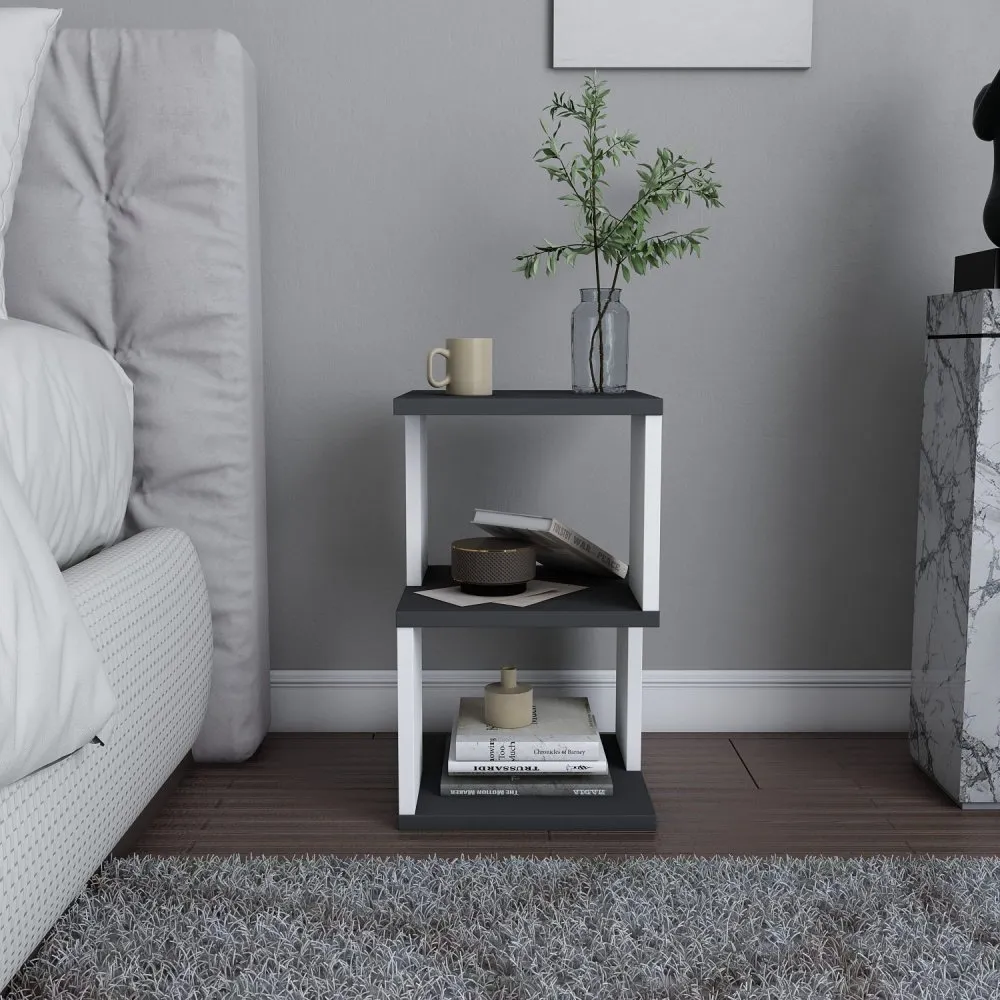 Noćni stočić Carter Anthracite White