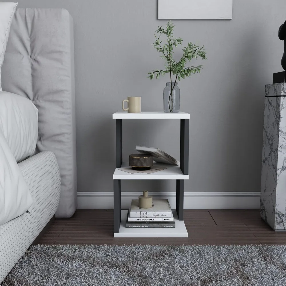 Noćni stočić Carter White Anthracite