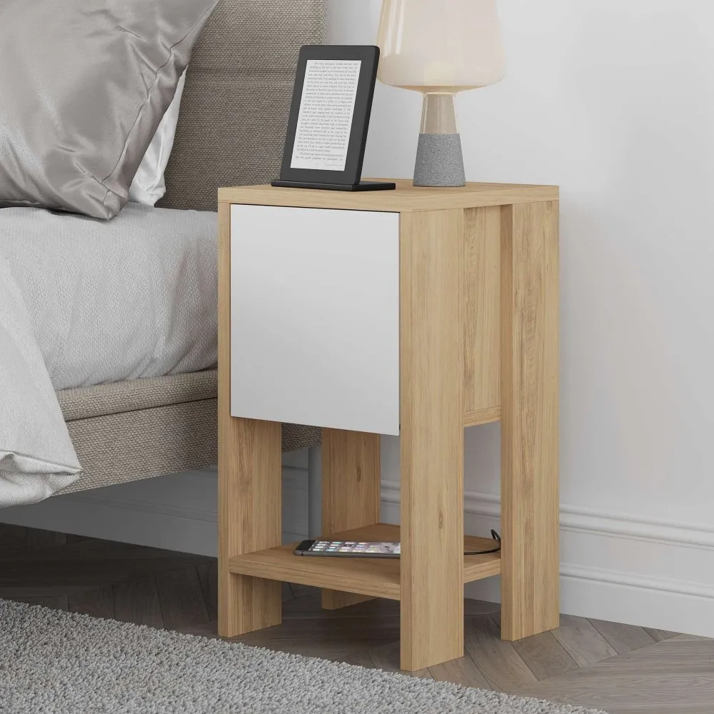 Noćni stočić Ema Sapphire Oak White