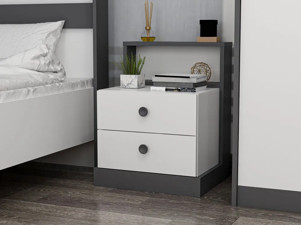 Noćni stočić Life White Anthracite