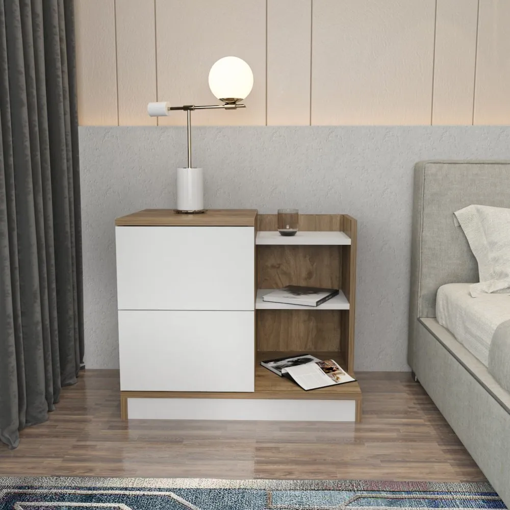 Noćni stočić Rena White Walnut