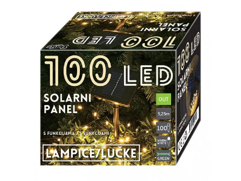 Novogodišnja rasveta 100 LED solarni panel 52-541000