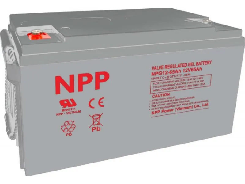 NPG12V-65Ah, Gel battery, C20=65AH, T14, 350*168*179*179, 18,3KG, Light grey