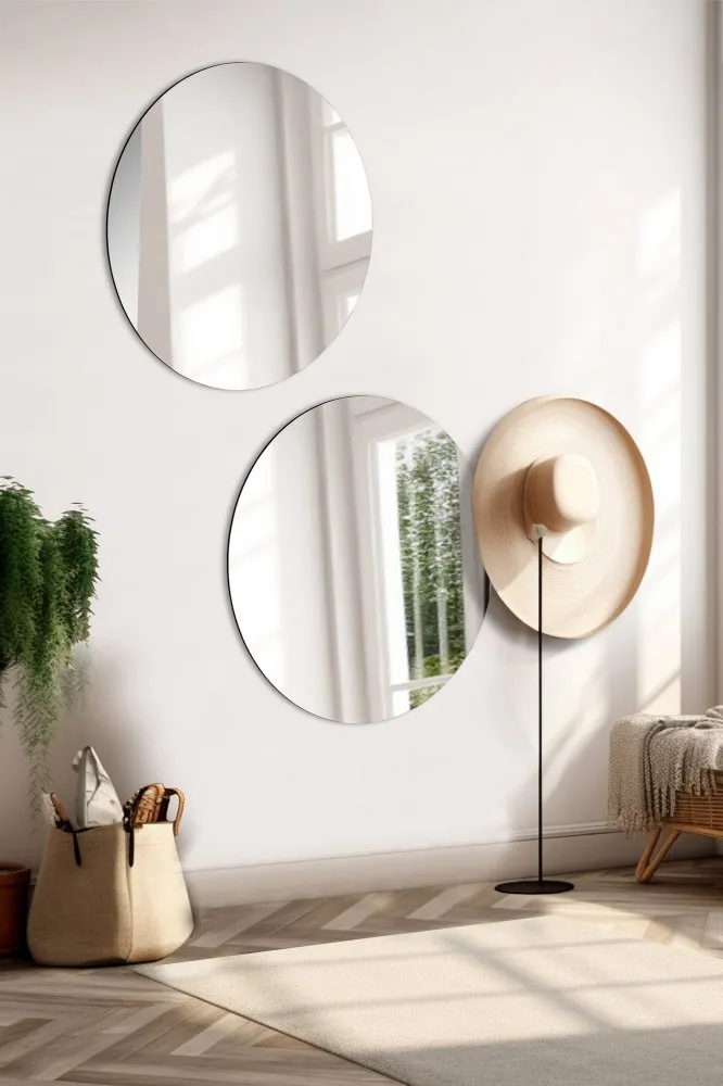 Ogledalo Round Double Diameter: 30 cm Silver