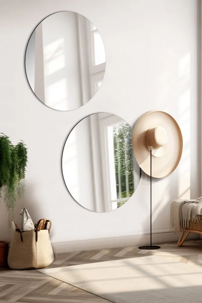 Ogledalo Round Double Diameter: 40 cm Silver