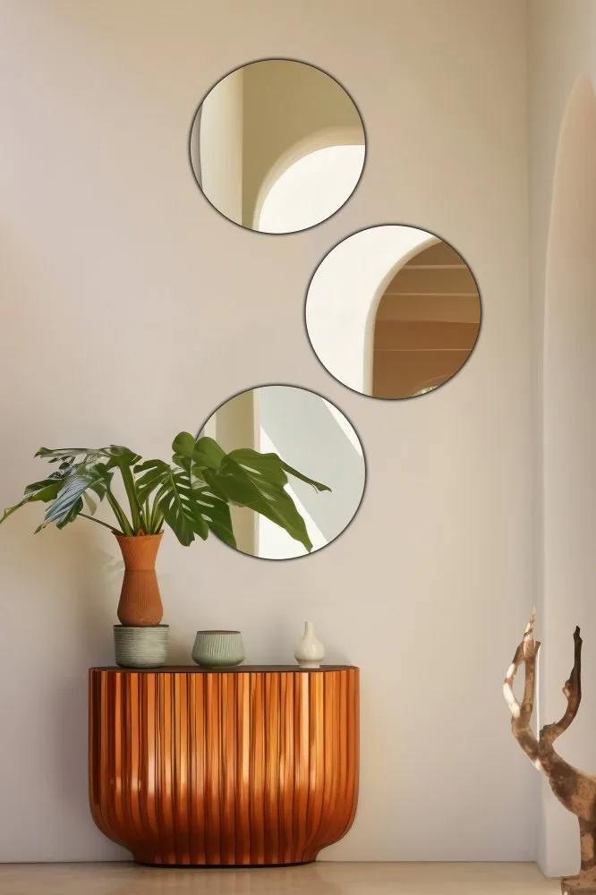 Ogledalo Round Triple Diameter: 20 cm Silver