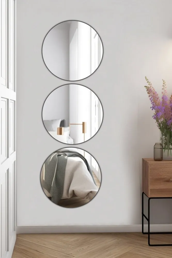 Ogledalo Round Triple Diameter: 40 cm Silver