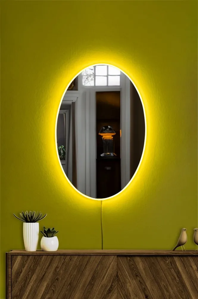 Ogledalo sa LED osvetljenjem Elliptical Single 30x40 cm Yellow