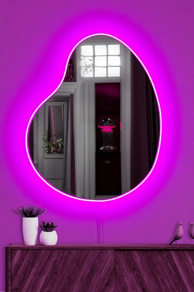 Ogledalo sa LED osvetljenjem Glenia Pink