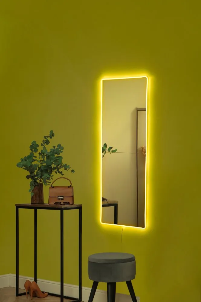 Ogledalo sa LED osvetljenjem Rectangular 20x80 cm Yellow