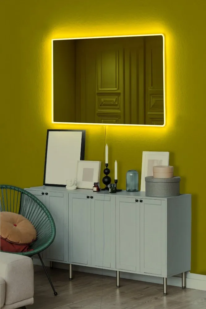 Ogledalo sa LED osvetljenjem Rectangular 40x60 cm Yellow