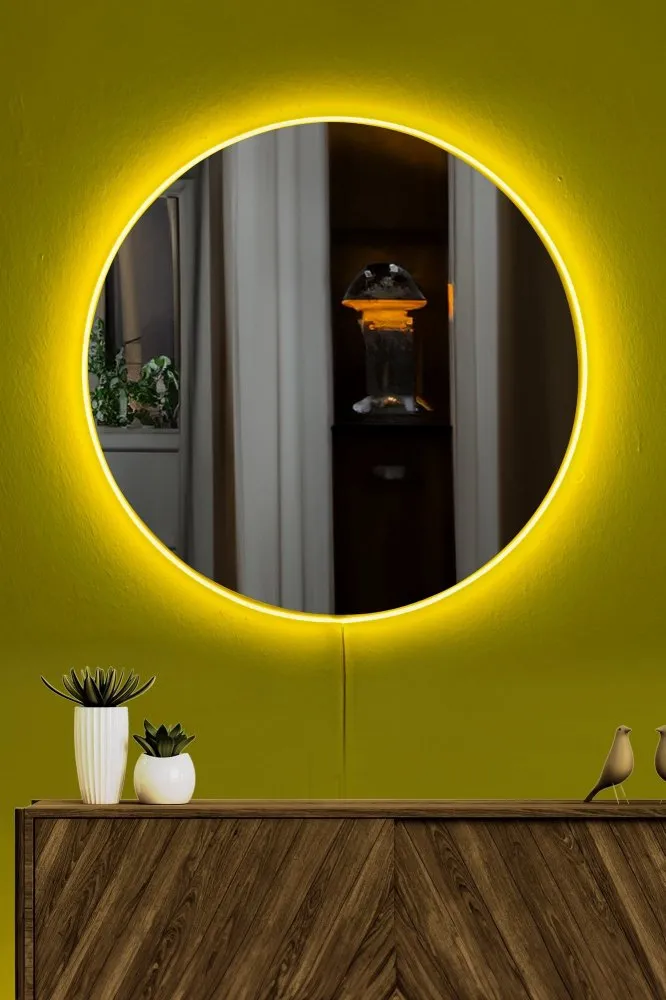 Ogledalo sa LED osvetljenjem Round Diameter: 60 cm Yellow