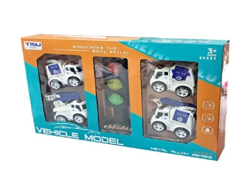 Set 4 metalna vozila policija sa semaforom 1040532