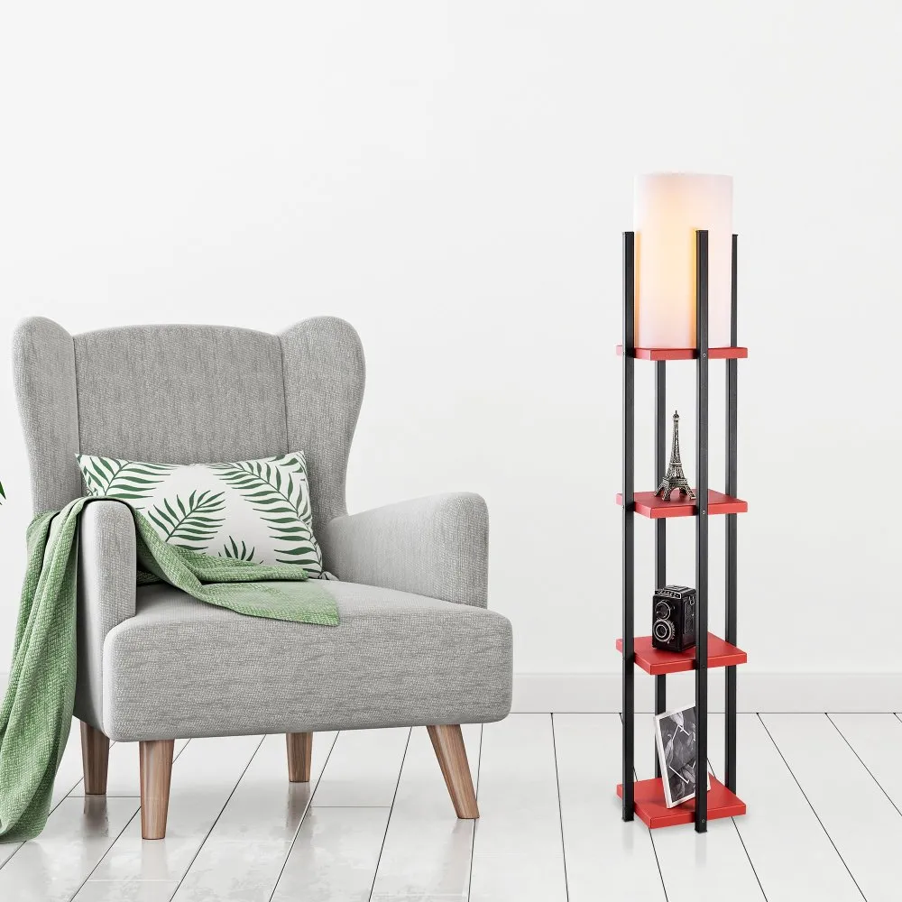 Podna lampa 7117 Black Red