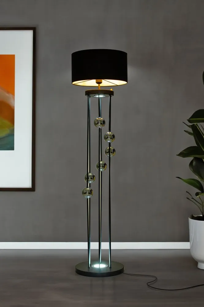 Podna lampa Clichy Black Chrome v2