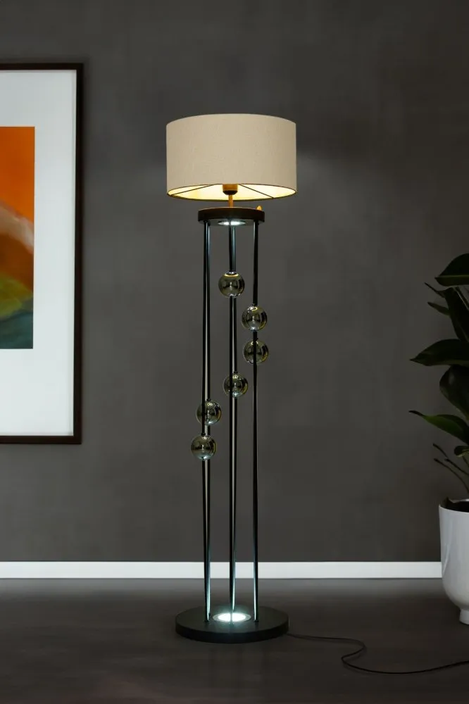 Podna lampa Clichy Cream Chrome Black