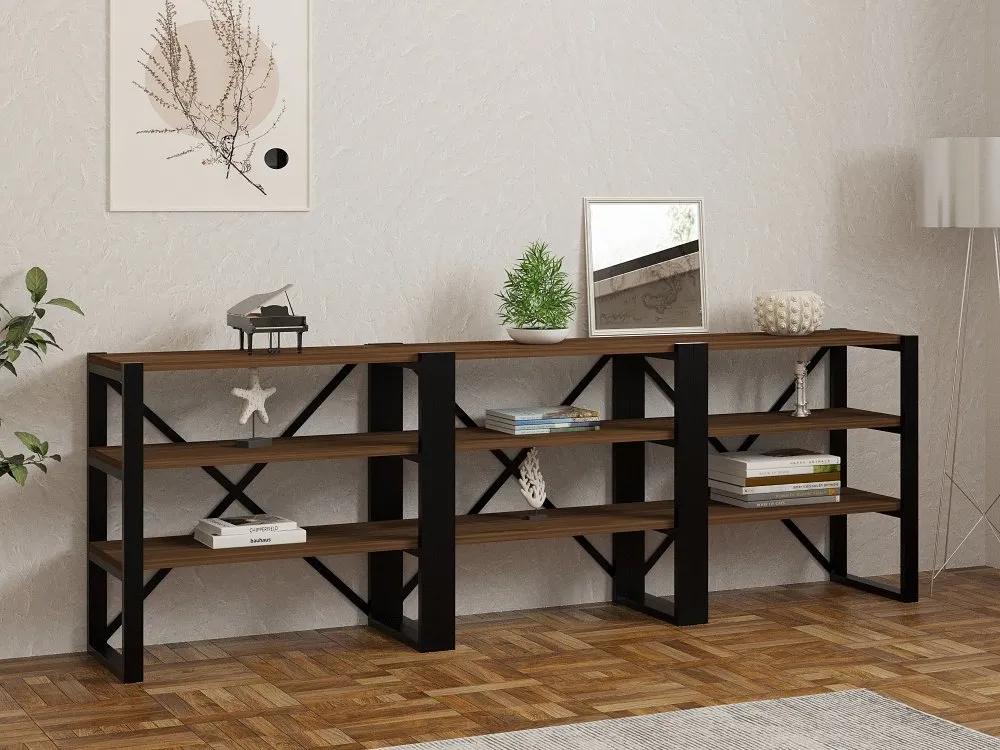 Polica Prof Walnut Black