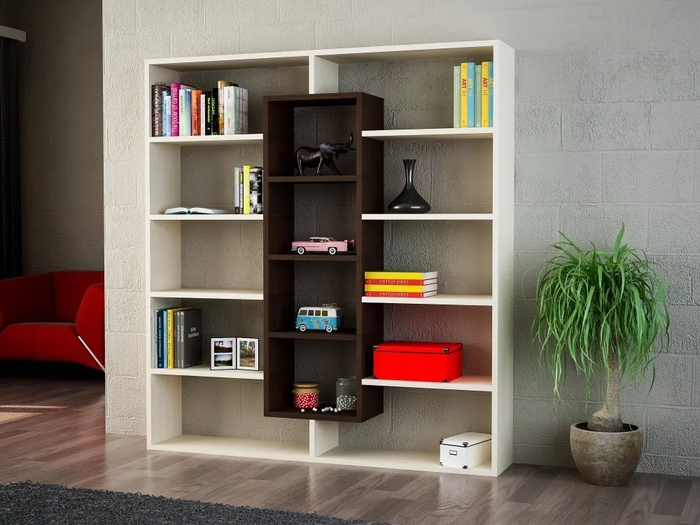 Polica za knjige Ample Birch Wenge