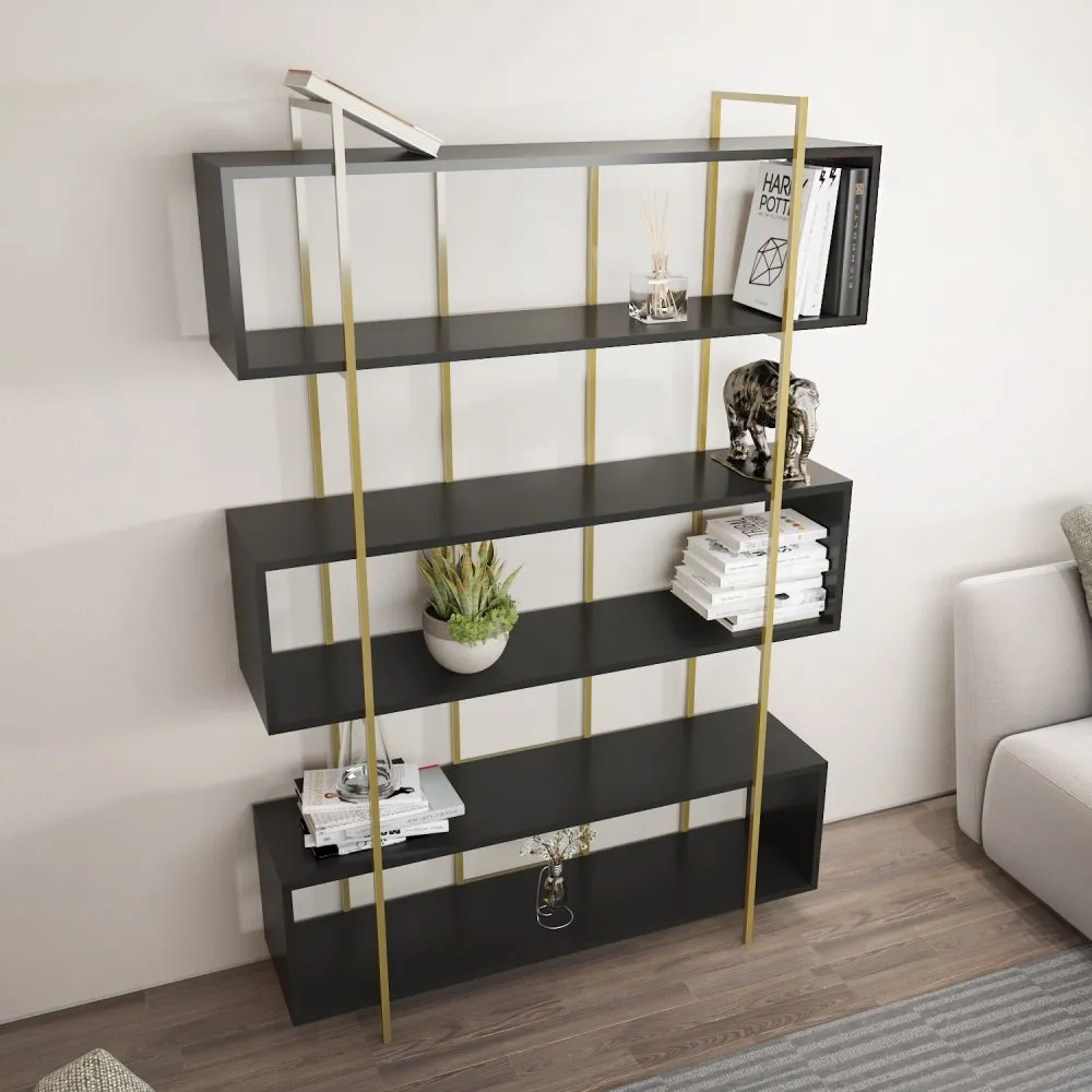Polica za knjige Bruti Anthracite Gold