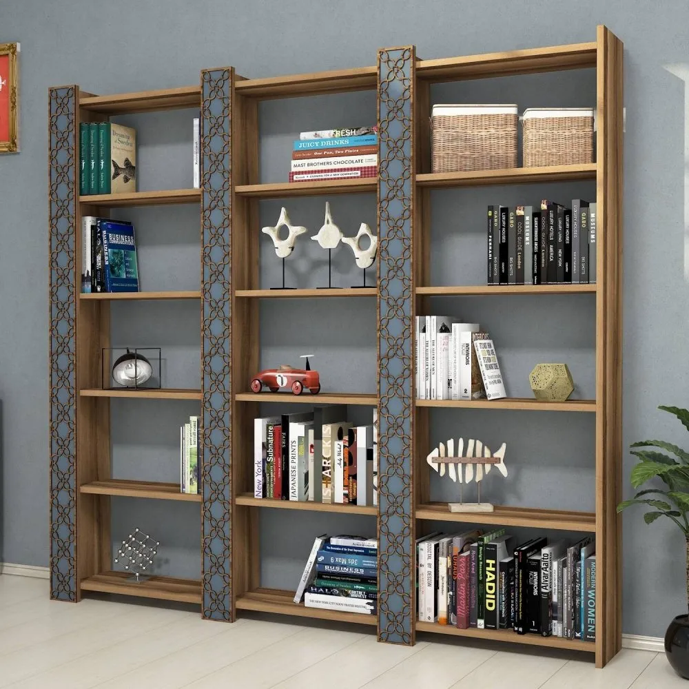 Polica za knjige City 3 Walnut Chalcedony