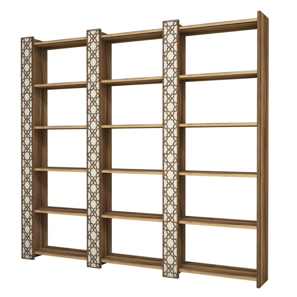 Polica za knjige City 3 Walnut Cream