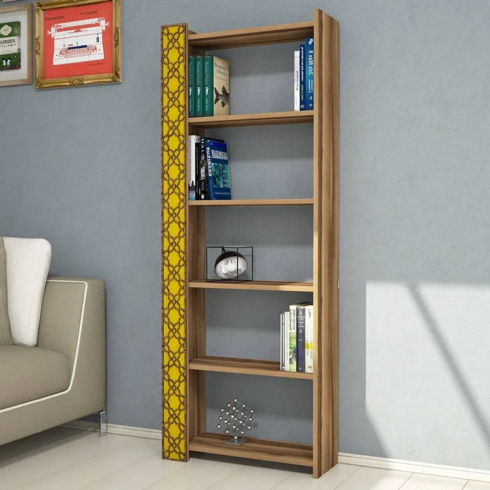 Polica za knjige City Walnut Yellow