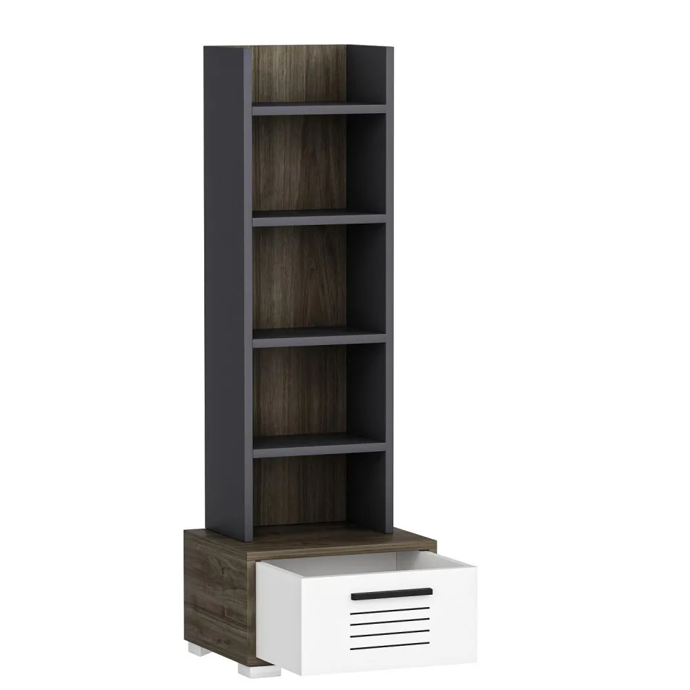 Polica za knjige Dawn Walnut White Anthracite