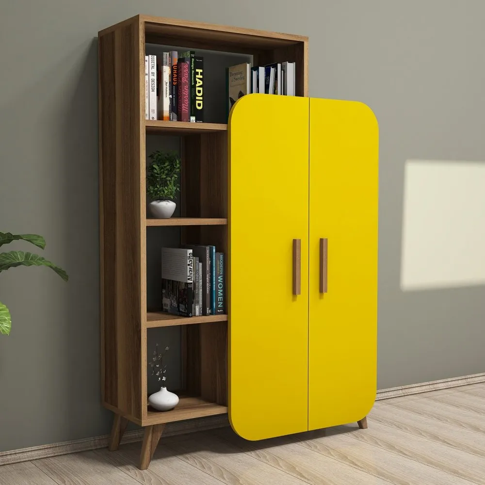 Polica za knjige Form Walnut Yellow