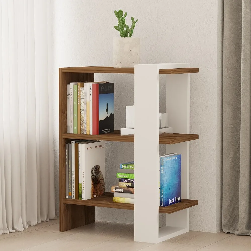 Polica za knjige Gaye Walnut White
