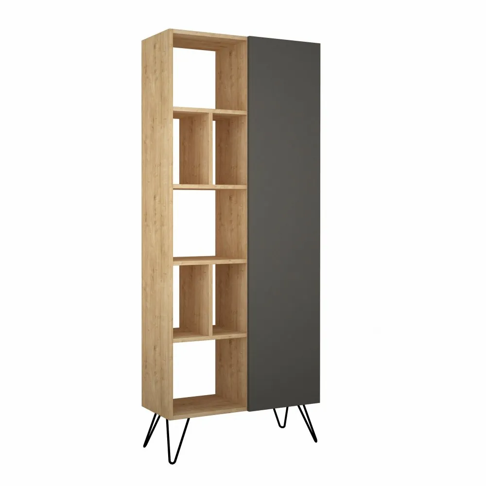 Polica za knjige Jedda Bookcase Oak Anthracite