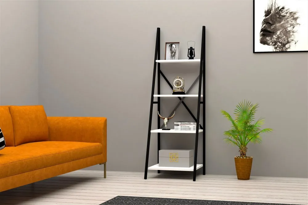 Polica za knjige Passi White Black