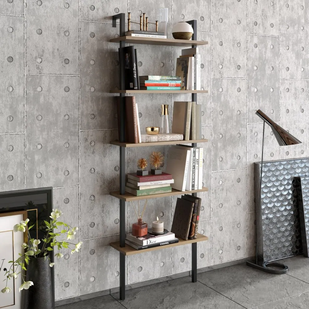 Polica za knjige Piante Walnut Black