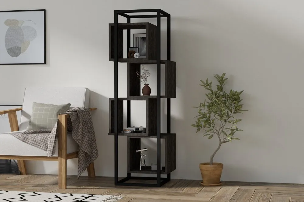 Polica za knjige Rabant Anthracite