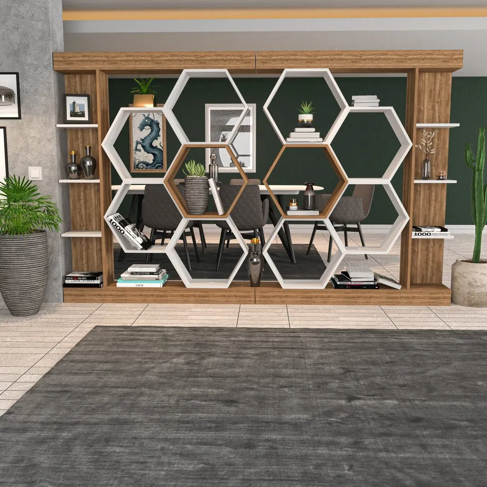 Polica za knjige Sueno White Walnut